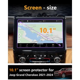VEIROOM Screen Protector For Jeep Grand Cherokee 2021-2025,Tempered Glass Protective Film For Grand Cherokee L Accessories - 10.1 inch