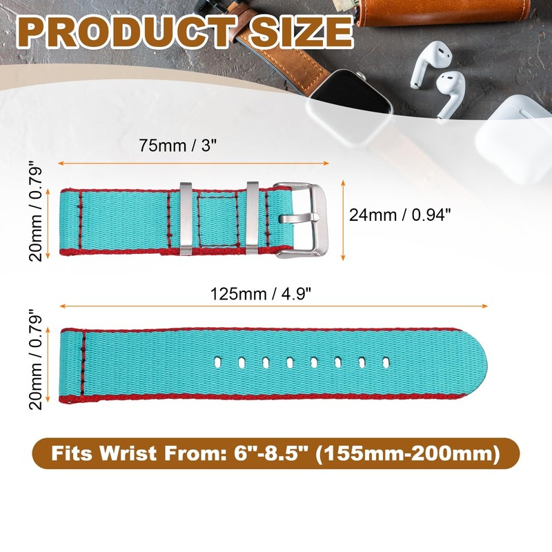 HARFINGTON Nylon Watch Band 20mm Quick Release Watch Straps Replacement