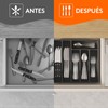 Lifewit Organizador de Cubiertos, Cubertero para Cajón, 6 Compartimentos, Negro