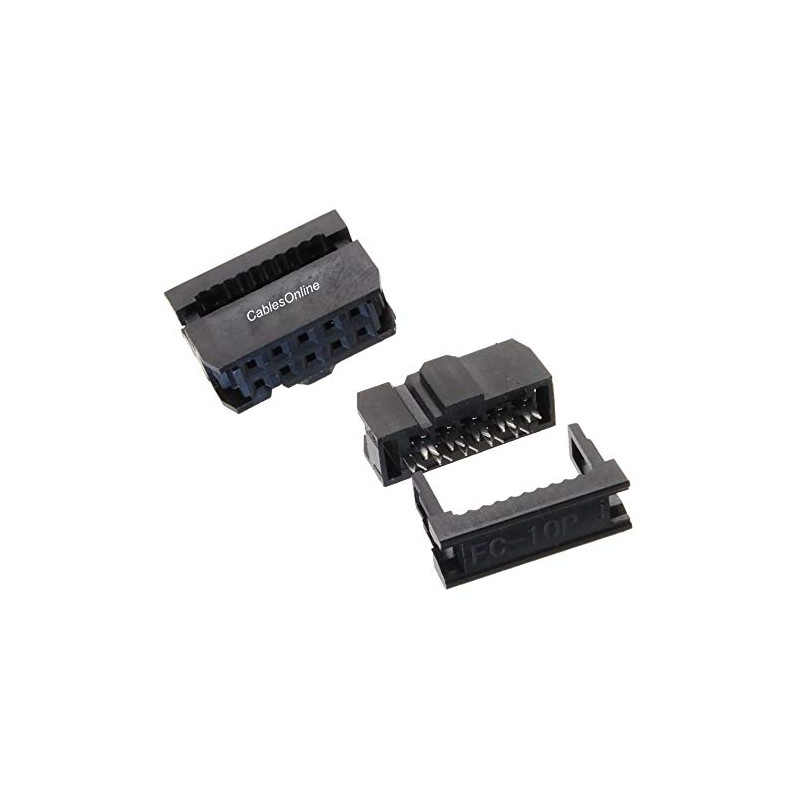 CablesOnline 10-Pack 10-Pin (2x5) Female IDC 2.54mm Pitch Connectors for