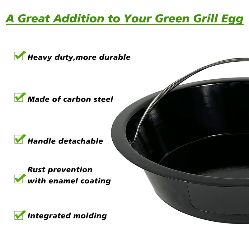 KAMaster Ash Can with Handle for XLarge Big Green Egg,Charcoal