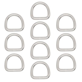 10 Pcs 304 Stainless Steel Heavy Duty Welded D Ring Solid Metal D Rings for Camping Belt, Dog Leashes Hardware (5mm×32mm×27mm)