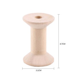 10pcs Wooden Empty Spool 47mm x31mm Empty Thread Spools Wire Weaving Bobbins