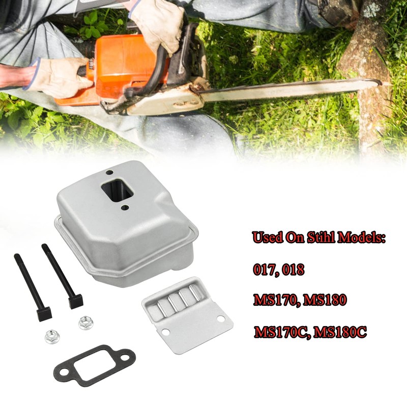 Wanotine Exhaust Muffler Kit 1130 140 0600 for Stihl 017