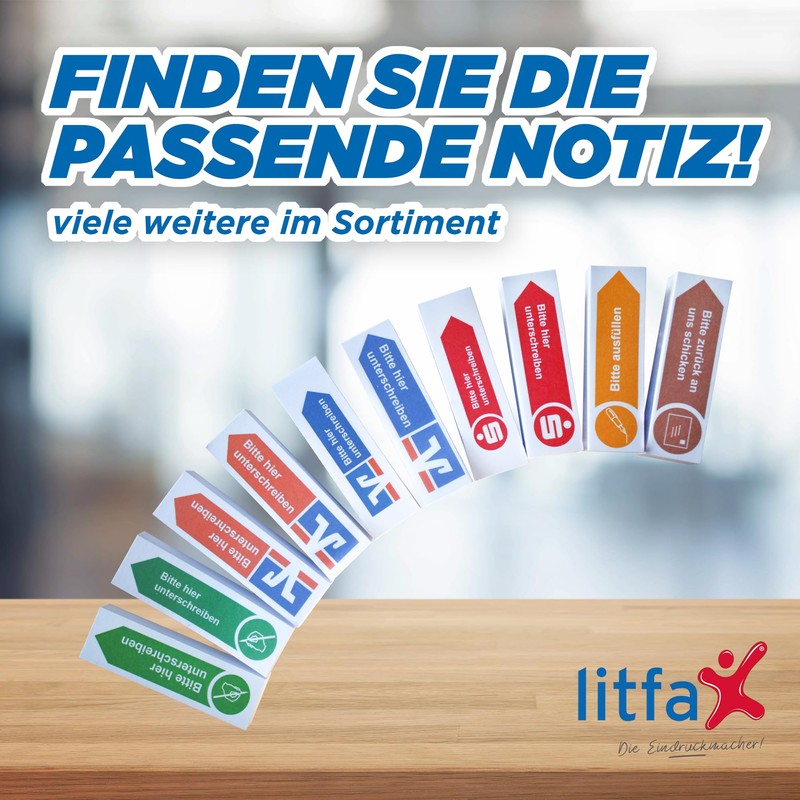 Litfax 10 Sticky Notes 10 x 100 Sheets Sticky Notes