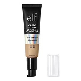 e.l.f. Crema Camo CC, SPF 30, base correctora de color con cobertura de media a completa, acabado con efecto aerógrafo, vegana y libre de crueldad, tono claro 205 N