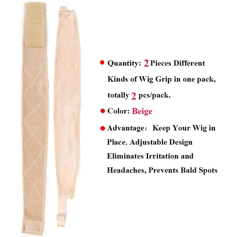 Bandas de agarre para peluca para mujer, 2 piezas de