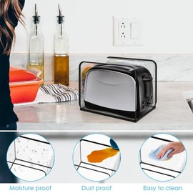 Kingshion Toaster Dust Cover for Most 2-slice Toasters, Dustproof Clear Bread Machine Toaster Oven Cover (Transparent)