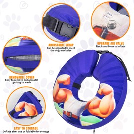 Medium Dog Cone Collar for Dogs and Cats Inflatable Dog Donut Collar for After Surgery Recovery Soft Dog Cone for Small Medium Large Dogs Does not Impede Vision