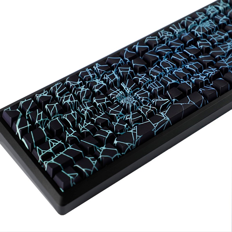 YMDK 131 Spider Web Shine Through Keycaps Cool Side-Lit PBT