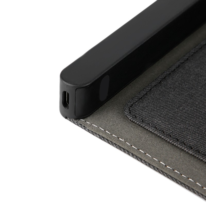 Fingerprint Lock USB Charging Security Leather Business Conference Notebook