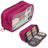 ZIPIT Half & Half Pencil Case for Girls | Large