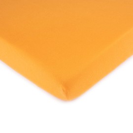 SheetWorld Baby Fitted Square Play Yard Sheet Fits Joovy 38 x 38 inches, 100% Cotton Jersey Hypoallergenic Sheet, Unisex Boy Girl, Solid Orange, Made in USA