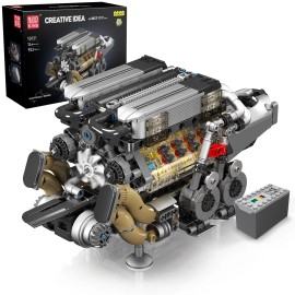 Mould King 10131 W16 Engine Motor Double V8 Cylinder Building Block Toy MOC