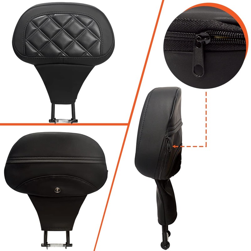 FOVPLUE Adjustable Rider Backrest, Detachable Plug-in Driver Backrest Pad w/Mounting