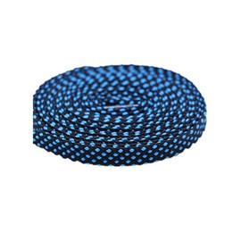 Boowhol Lacci piatti bicolore per scarpe sportive, per bambini e adulti, larghezza 0,8 cm (140 cm, nero blu)