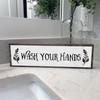 Wash Your Hands - Wooden Sign With Metal - Farmhouse