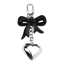 Bow Heart Keychain for Women Y2K Keychain Accessories Aesthetic Bowknot Pendant Keychain for Purse Bag Charms for Handbag Bow Y2K Accessories for Women Bow Key Chains for Backpacks