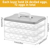 BOUTICOL 3-Layer Deviled Egg Container with Lid and Handle, Clear
