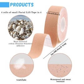 Snmzlc 4 Rolls Facial Lift Tape Anti-Wrinkle Tape Patches Anti-Freeze Stickers for Firming And Tightening Skin Suits for All Parts of The Face and Neck 1.25cm*5m US222
