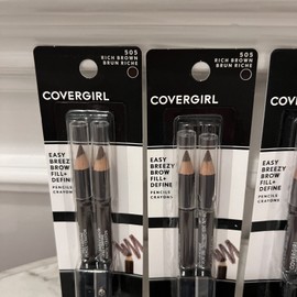 COVERGIRL 6 COVERGIRL Easy Breezy Brow Fill & Define Twin Pencils #505 Rich Brown, SEALED
