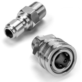 3/8’’ Quick Connect Male Thread Fitting, 5000PSI Pressure Washer Adapter Set for Pressure Washer Hose, Water Pumps, Ball Valves, Guns, Telescoping Wands or Surface Cleaners Quick Connection