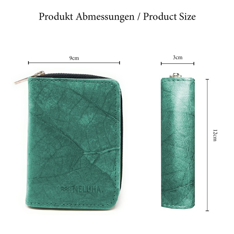 NELUHA Teak Leaf Wallet, Vegan Sustainable Leather Alternative - Wallet