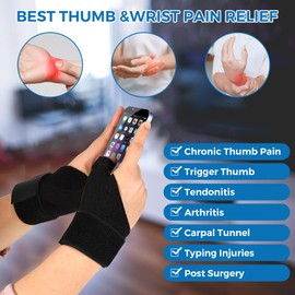 GLEEMEN Thumb Support and Wrist Support for Right and Left Hands, Thumb Orthosis Breathable, Lightweight, Stabilisation and Reduced Thumb Joint, Arthritis and Carpal Tunnel Pressure