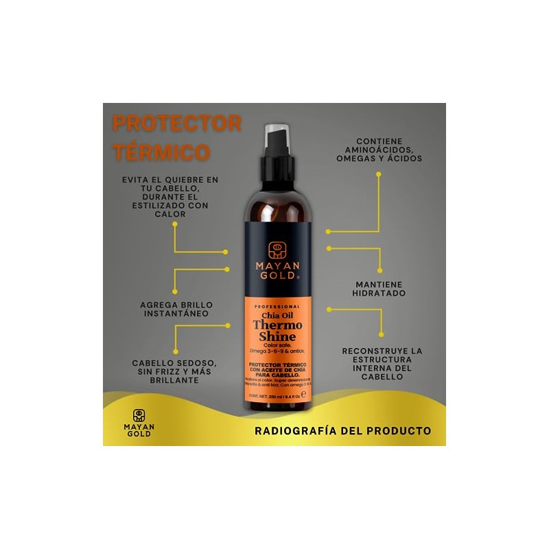 Mayan Gold Thermoshine con Aceite de Chía 250 ml