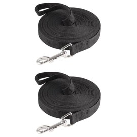 2 Correas para Perro Extralargas 10M con Hebilla Giratoria 360°, Correa de Entrenamiento para Perros Pequeños/Medianos, Mordidas y Antienredos, para Caminar, Camping y Exteriores (Negro)