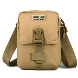 Seibertron Tactical Military Waterproof Outdoor 7.9" Tablet Shoulder Waist Bag Leisure Wallet Everyday Bag Khaki