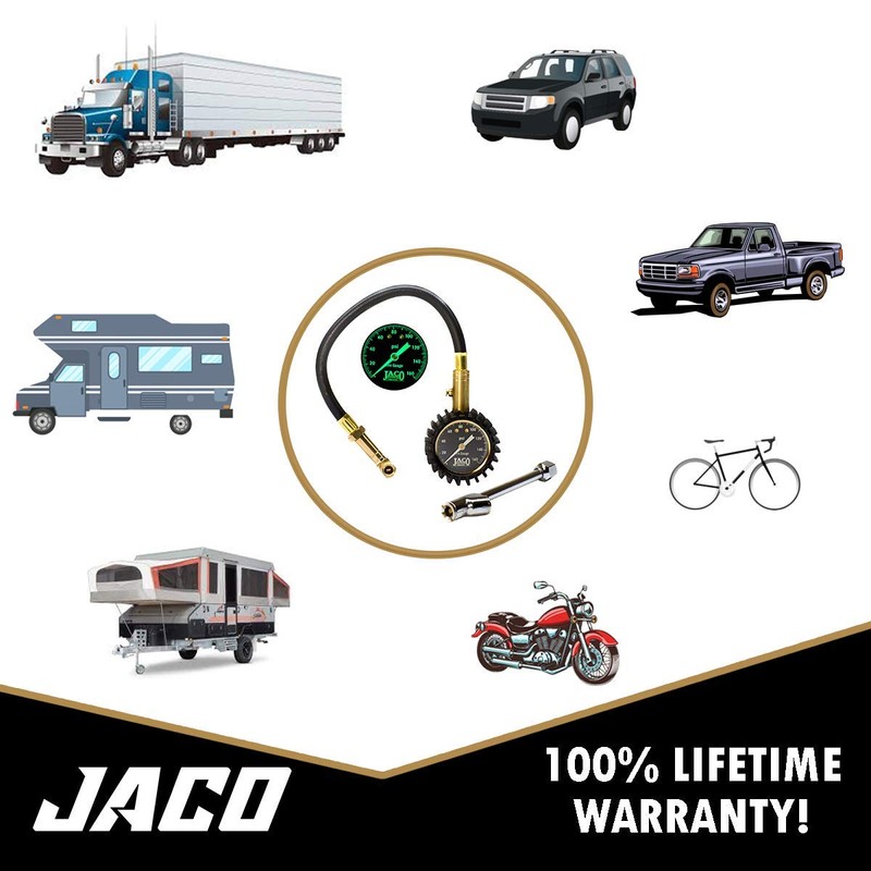 JACO EliteProPlus Tire Pressure Gauge with Dually Air Chuck -