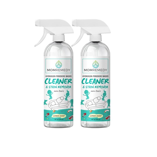 MOMREMEDY Hydrogen Peroxide All Purpose Cleaning Spray | Multipurpose Home Cleaner | Fabric and Laundry Stain Remover | All Surface Kitchen and Bathroom | Non-Toxic | 2 Pack