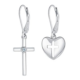 J.MUEN Stud Earrings for Women with Genuine 925 Sterling Silver Earrings, Jewellery Gifts for Women Girls, Cubic Zirconia, Cubic Zirconia