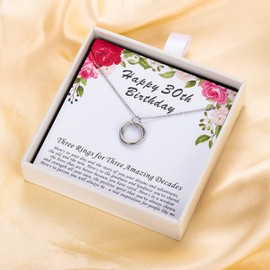 AM ANNIS MUNN 30th Birthday Gifts for Her, 925 Sterling Silver Necklace 30th Birthday Gifts for Women Circles Women Necklace Jewelry for Women