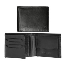 STARHIDE Mens Black Wallets Genuine Leather Coin & ID Pocket Multi Cardholder Wallet with RFID Protection | Gift Boxed 1217