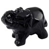 Nupuyai Elephant Figurine Gemstone Crystal Lucky Elephant Healing Stone Lucky