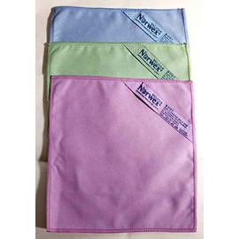 Norwex Suede Mke-up Remover Face Cloth Set),blue, purple and green (Pack of 3)
