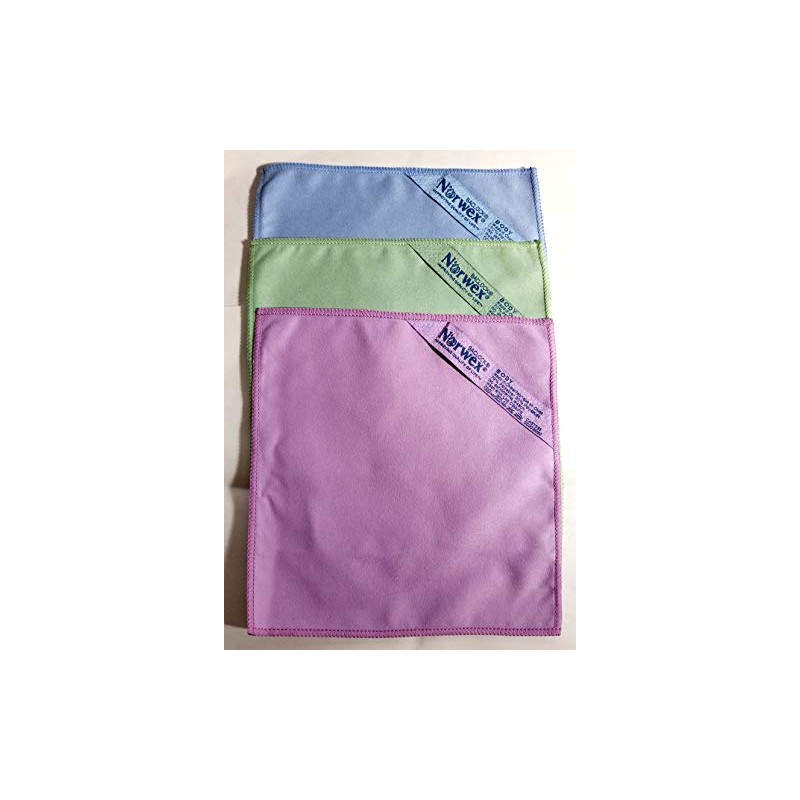 Norwex Suede Mke-up Remover Face Cloth Set),blue, purple and green