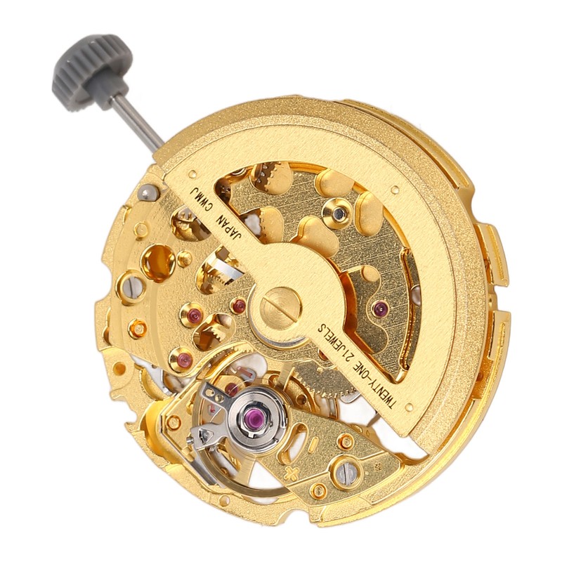 8N24 Watch Movement Golden Alloy Automatic Hollow Out Watch Replacement