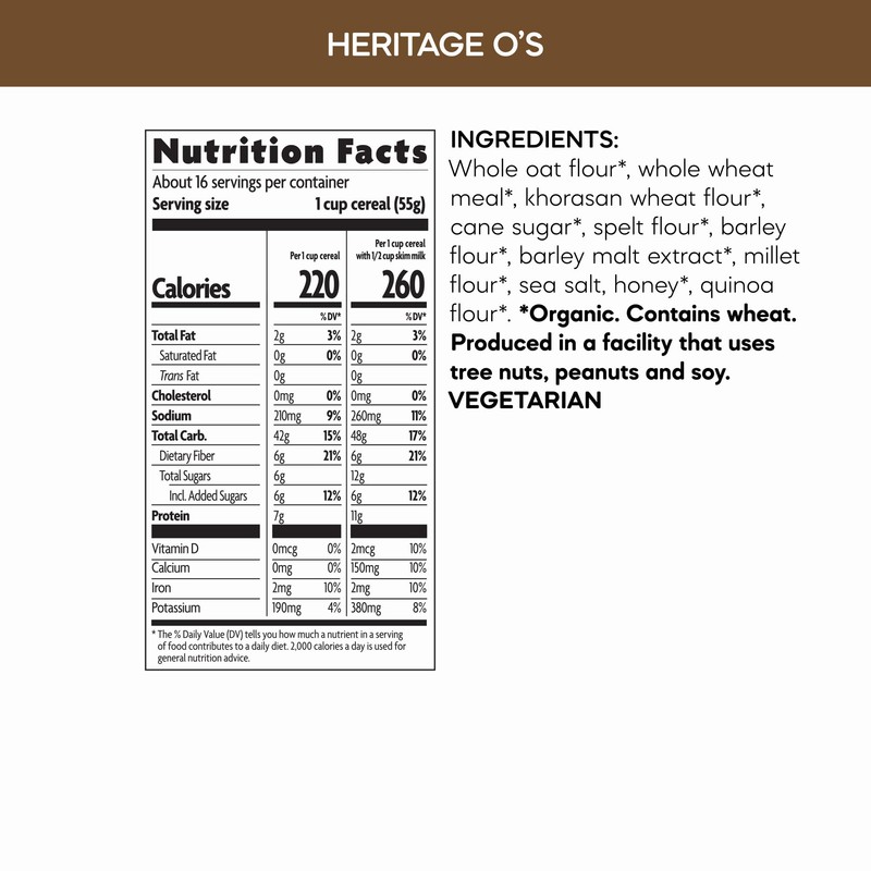 Nature's Path Organic Heritage O'S Cereal, 32 oz (Pack of