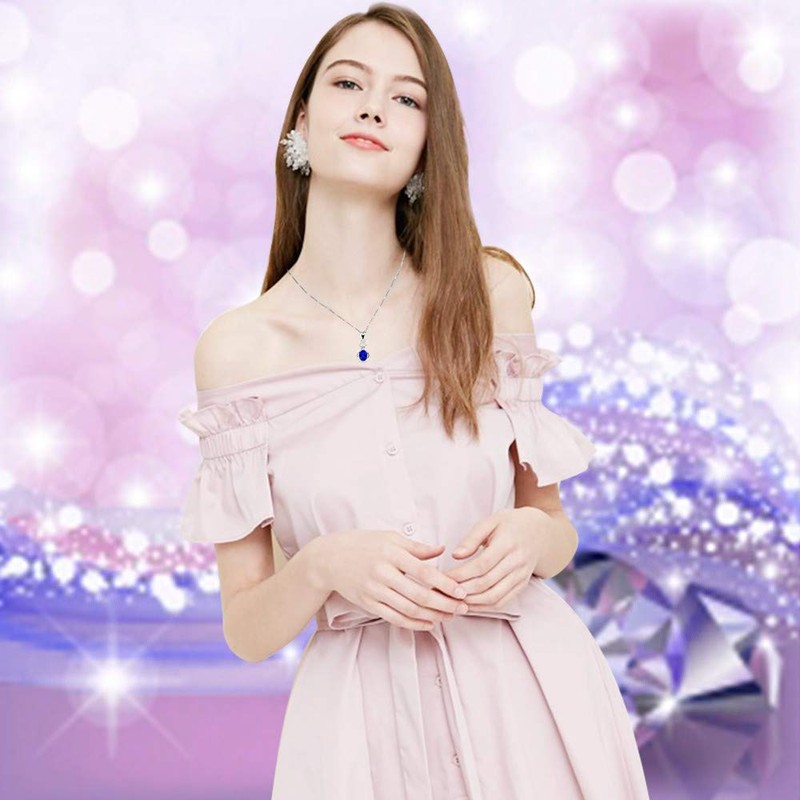 Uloveido Dainty White Gold Plated 925 Sterling Silver Oval Cut