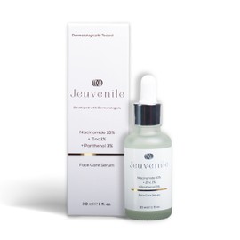 Jeuvenile 10% Niacinamide Gesichtsserum - Poren-Verkleinern mit 1% Zink and Panthenol Feuchtigkeitsserum für Unreine Haut | Gesichtspflege für Männer und Frauen, auch für Mischhaut und Fettige Haut