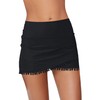 GRAPENT Women's Tassels Mid Waist Tulip Hem Shirring Swim Skirt