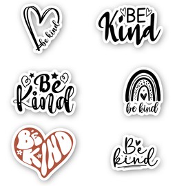 Be Kind Inspirational Laptop Stickers Pack 6 Pack Assorted Vinyl Sticker Decals - Be Kind Be You Inspirational Stickers - Laptop, Phone, Tablet Vinyl Decal Stickers