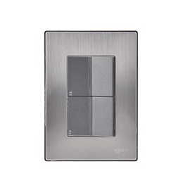 iGoto INOX2014 con 2 apagadores escalera de 1.5 módulos, Acero Inoxidable, Color Oxford