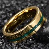 NUNCAD 6mm Men's Tungsten Carbide Wedding Ring Inlaid with Malachite