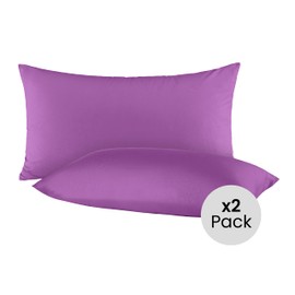 BaSaTex Double Pack Cotton Renforcé Cushion Cover 40 x 60 cm 100% Cotton Cushion Covers in Purple