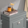 Haotian Small Shoe Cabinet, Grey 2 Flip Drawers Freestanding Shoe