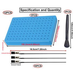 HUAZIZ Painting Stand Base and Crocodile Clips Set, Model Painting Tool with Stand and 10 Pieces Metal Wire Alligator Clips, Model Making Clamps, for Hobby Modelling DIY Memo, Photo, Card
